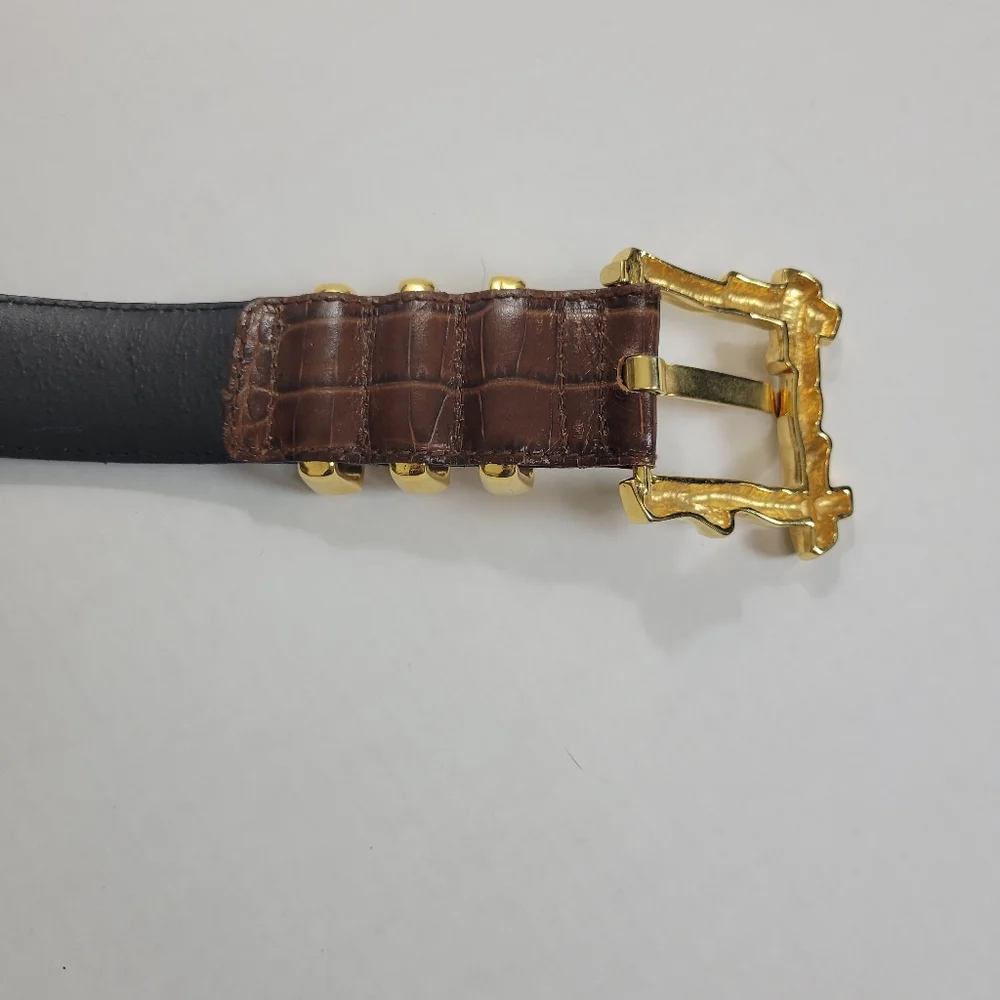 Escada Statement Gold Buckle‎ Leather Belt